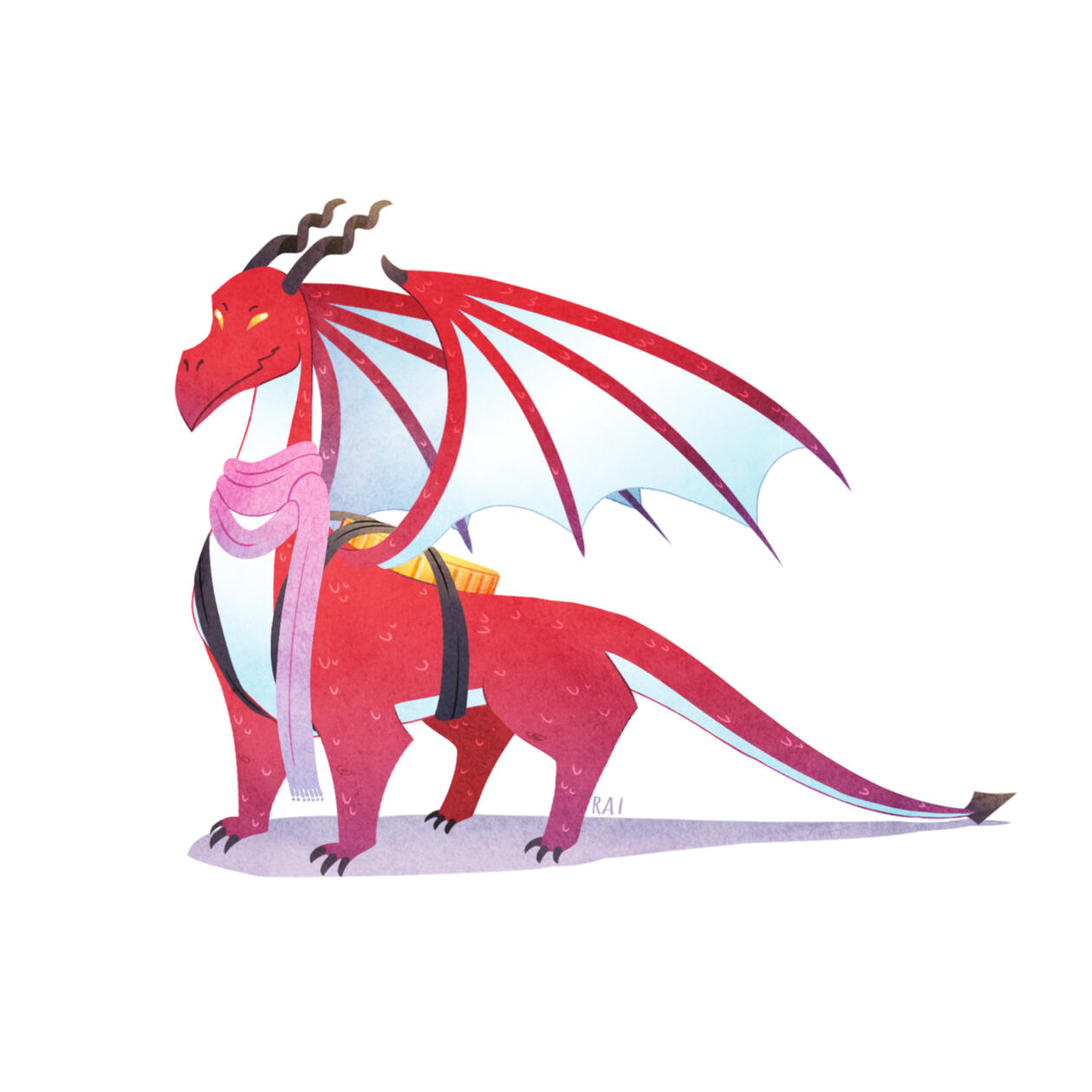 'Coin Dragon.' Commissioned by David Mueller. Ink, Digital. 2018.