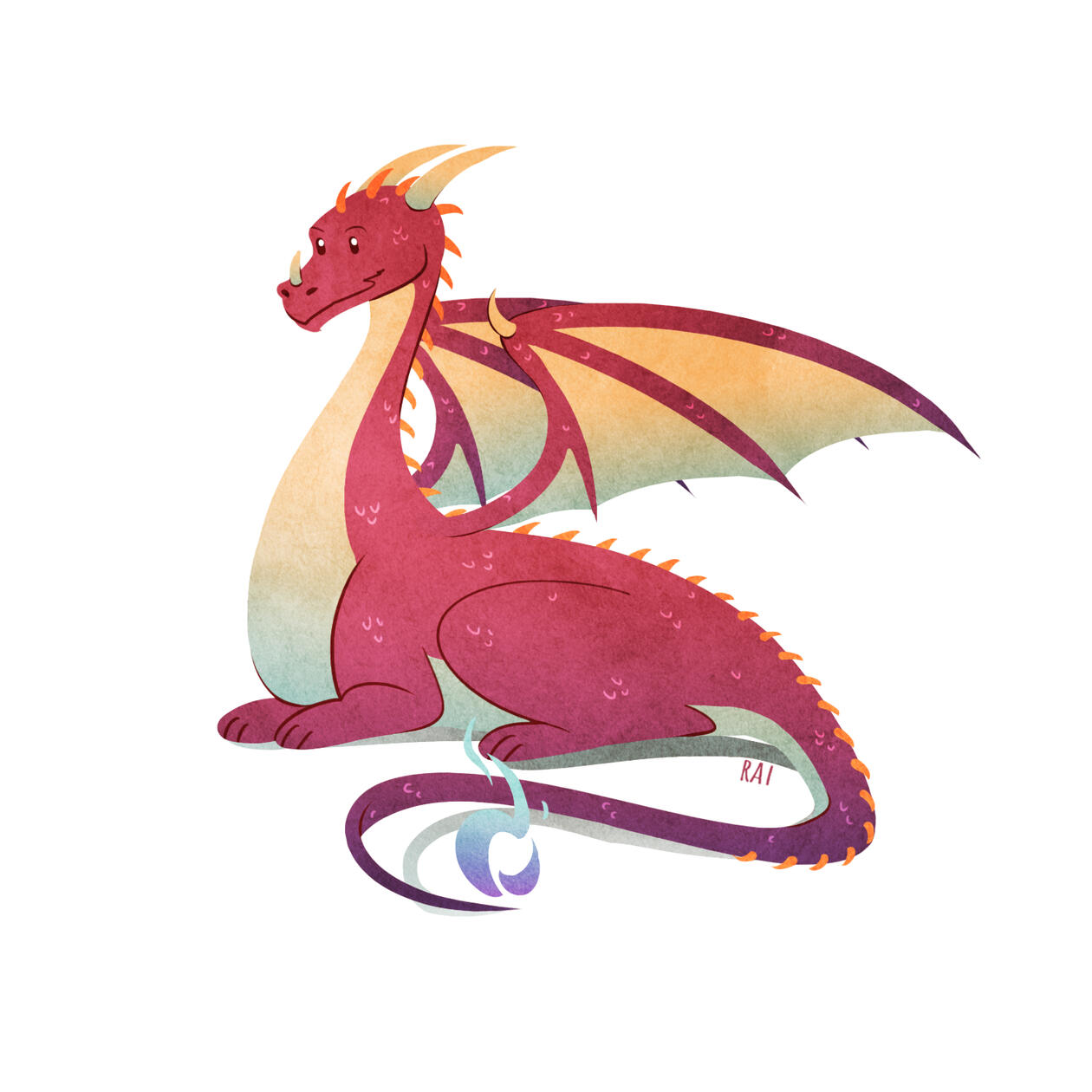 'Red Dragon.' Ink, Digital. 2018.