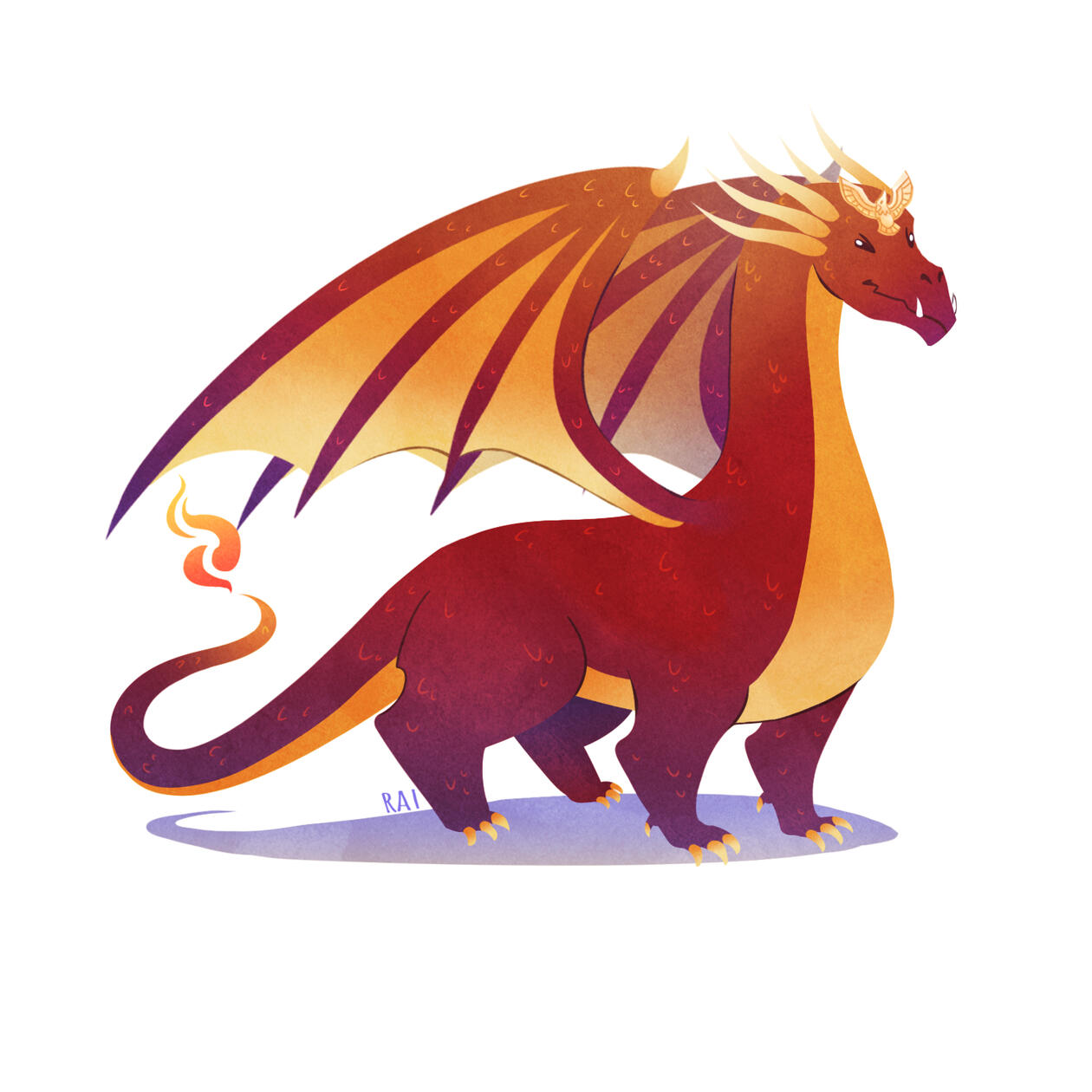 'Fire Dragon.' Commissioned by Patrick Huber. Ink, Digital. 2018.