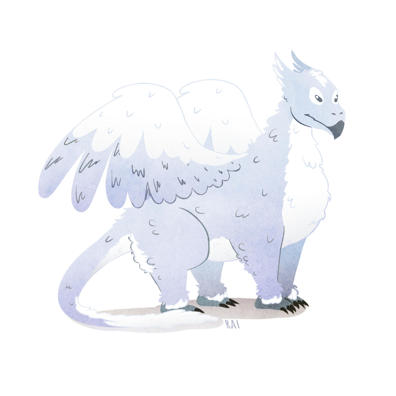 'Owl Dragon.' Ink, Digital. 2018.