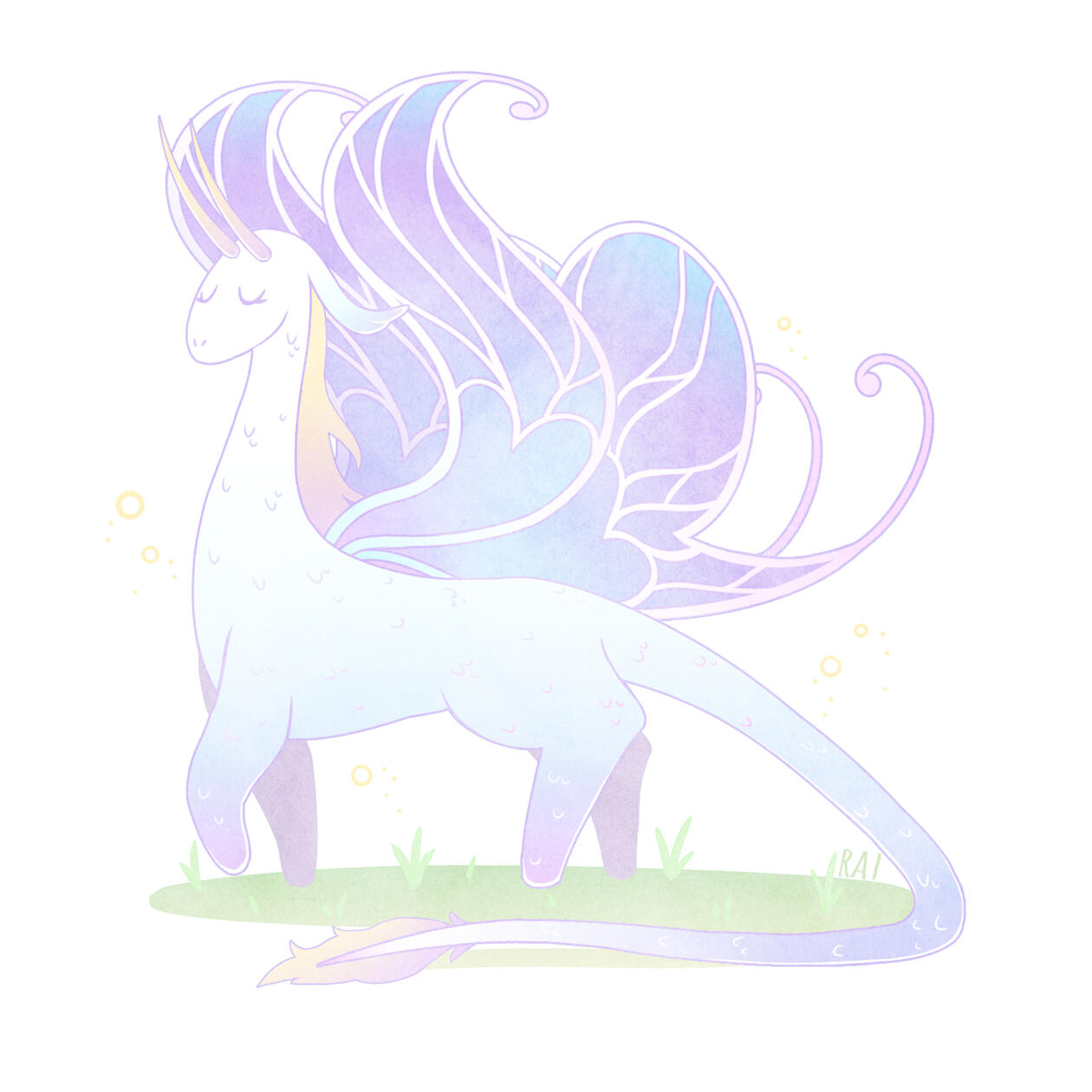 'Fairy Dragon.' Commissioned by FireStar. Ink, Digital. 2018.