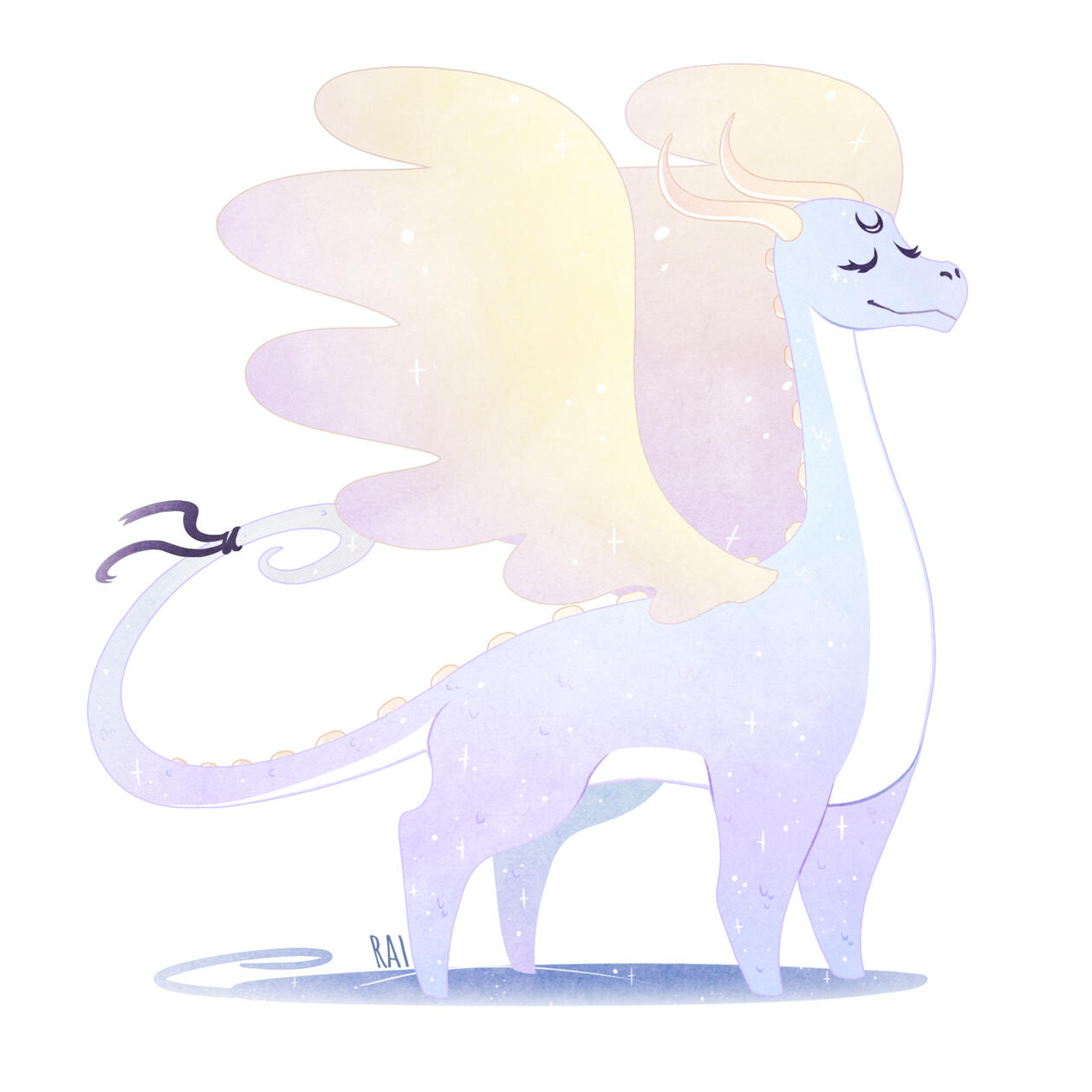 'Luminescent Dragon.' Commissioned by Amanda. Ink, Digital. 2018.