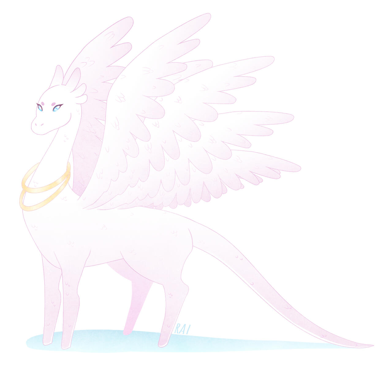 'Angel Dragon.' Commissioned by Jordan. Ink, Digital. 2018.