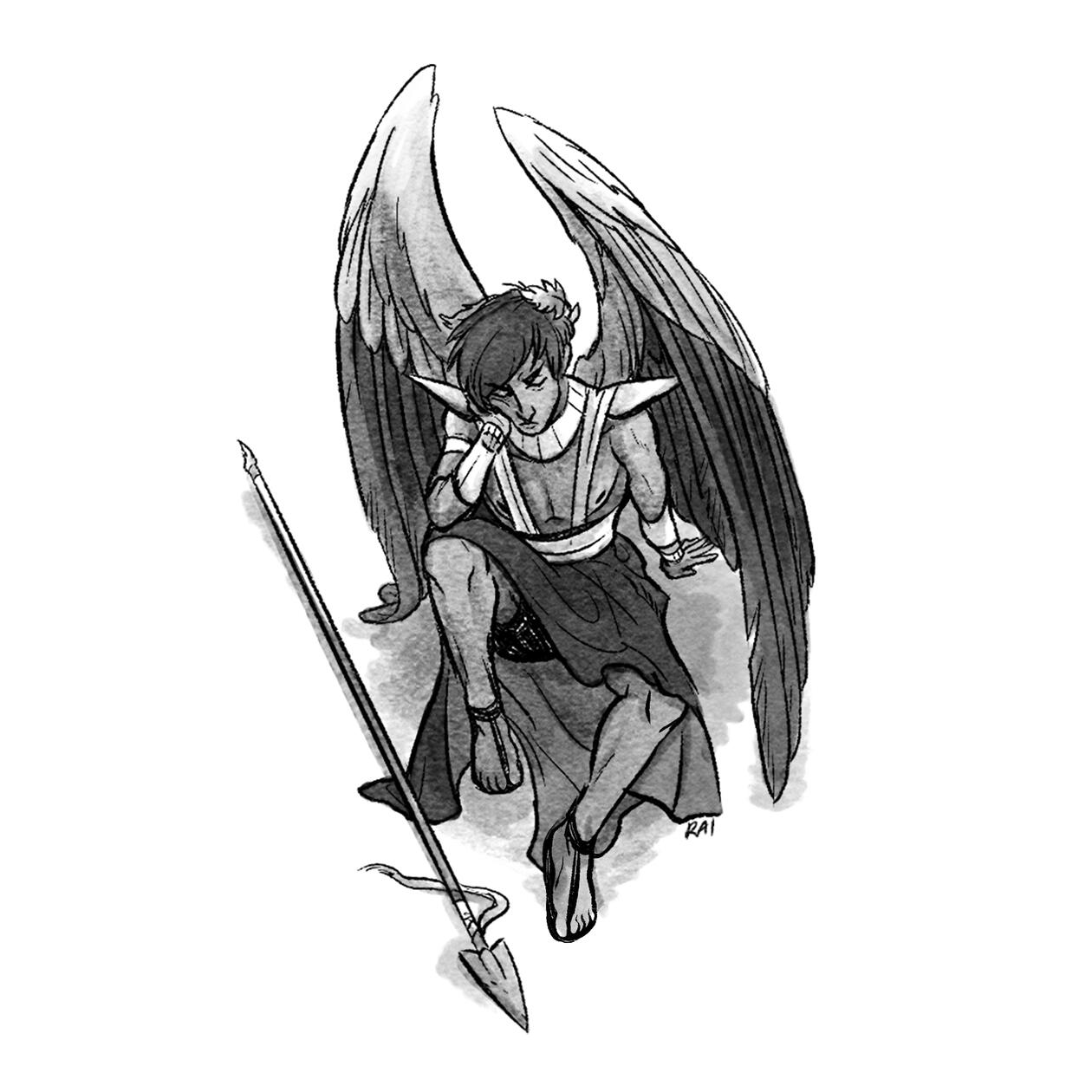 ‘Exhausted.’ Ink, Digital. 2018.