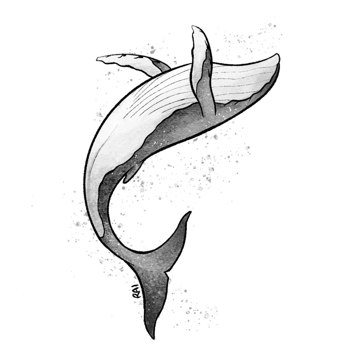 ‘Whale.’ Ink, Digital. 2018.