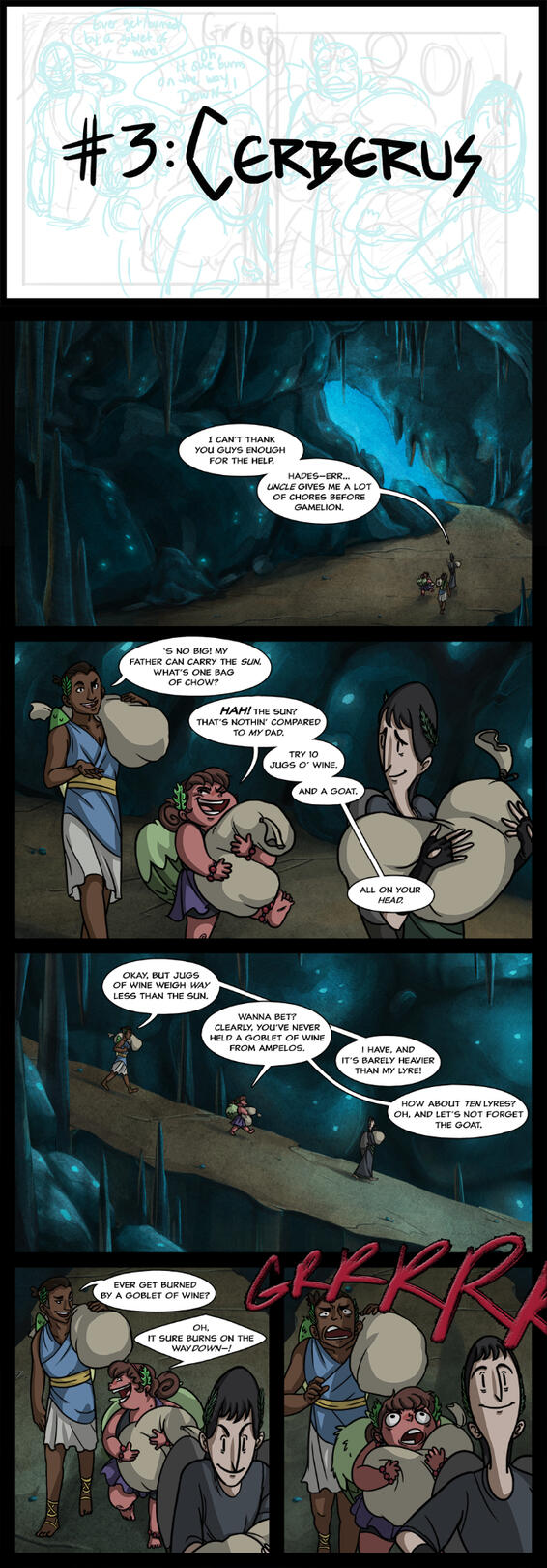 'Cerberus, Page 1.' THE ALATI CHRONICLES. Ink, Digital. 2016.